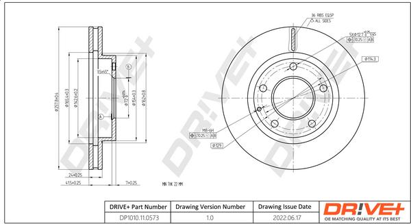 Dr!ve+ DP1010.11.0573 - Brake Disc autospares.lv