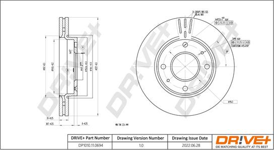 Dr!ve+ DP1010.11.0694 - Brake Disc autospares.lv