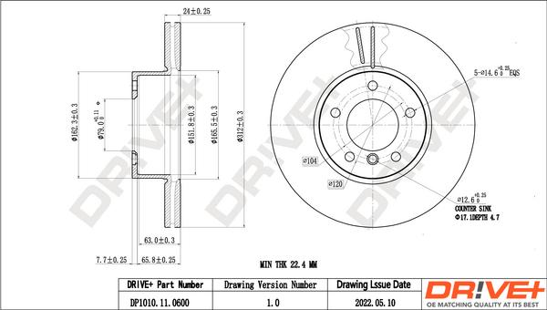 Dr!ve+ DP1010.11.0600 - Brake Disc autospares.lv