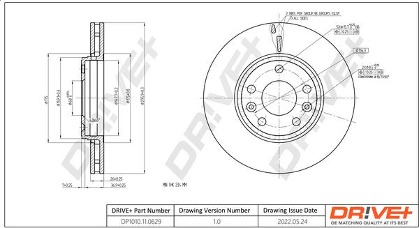 Dr!ve+ DP1010.11.0629 - Brake Disc autospares.lv