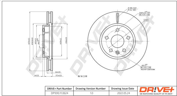 Dr!ve+ DP1010.11.0624 - Brake Disc autospares.lv