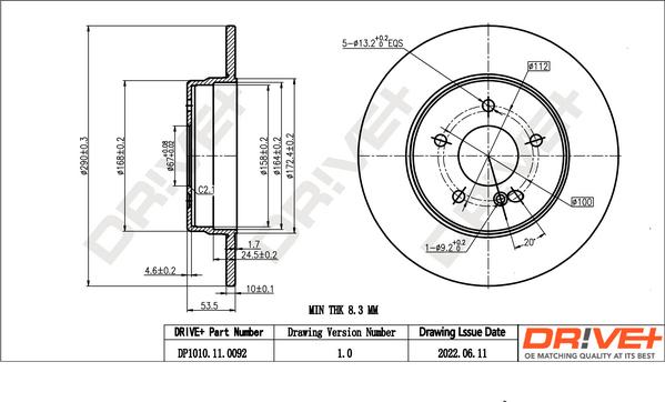 Dr!ve+ DP1010.11.0092 - Brake Disc autospares.lv