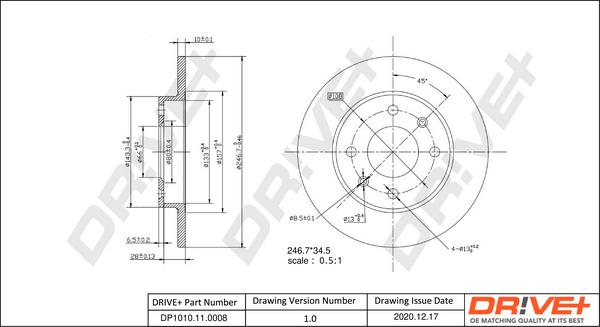 Dr!ve+ DP1010.11.0008 - Brake Disc autospares.lv