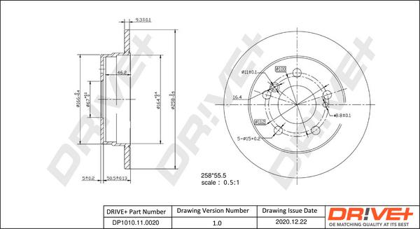 Dr!ve+ DP1010.11.0020 - Brake Disc autospares.lv