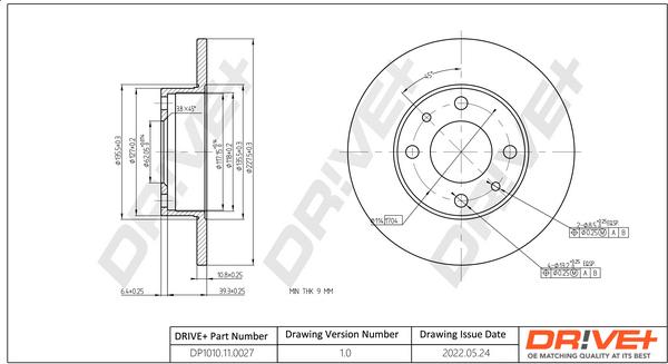 Dr!ve+ DP1010.11.0027 - Brake Disc autospares.lv