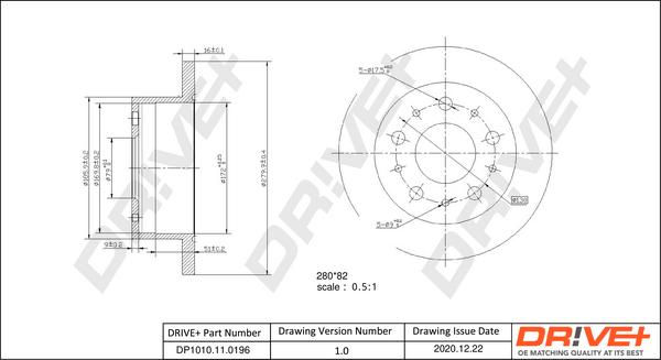 Dr!ve+ DP1010.11.0196 - Brake Disc autospares.lv