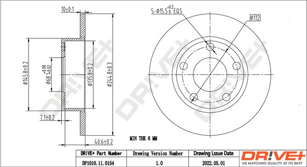 Dr!ve+ DP1010.11.0154 - Brake Disc autospares.lv