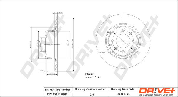 Dr!ve+ DP1010.11.0167 - Brake Disc autospares.lv