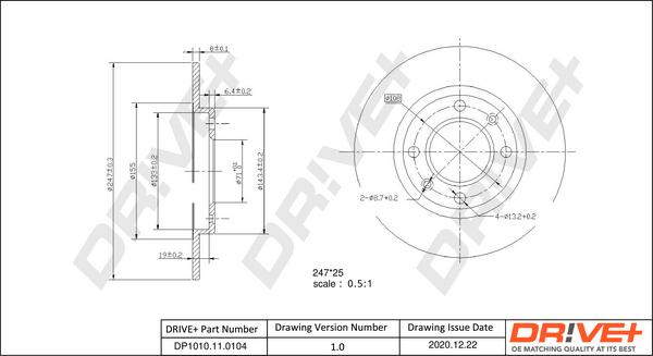 Dr!ve+ DP1010.11.0104 - Brake Disc autospares.lv