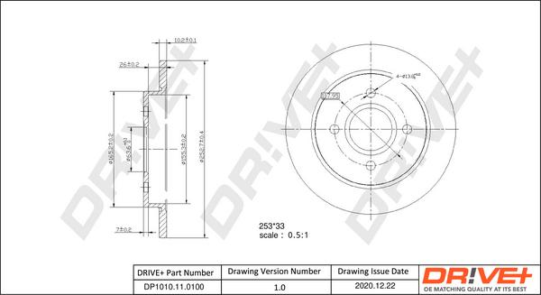 Dr!ve+ DP1010.11.0100 - Brake Disc autospares.lv