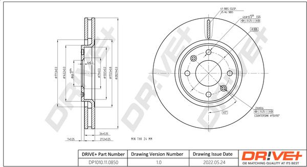 Dr!ve+ DP1010.11.0850 - Brake Disc autospares.lv