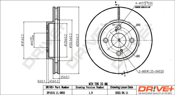 Dr!ve+ DP1010.11.0803 - Brake Disc autospares.lv