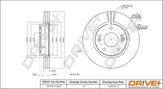 Dr!ve+ DP1010.11.0818 - Brake Disc autospares.lv