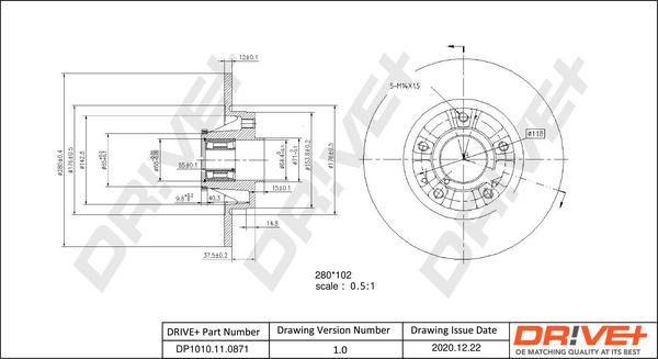 Dr!ve+ DP1010.11.0871 - Brake Disc autospares.lv