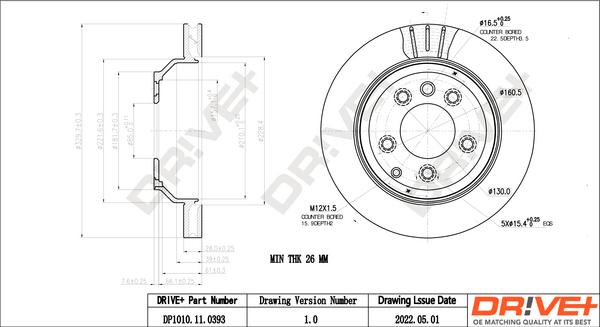 Dr!ve+ DP1010.11.0393 - Brake Disc autospares.lv