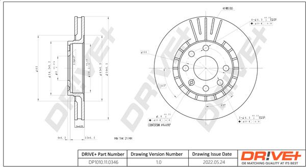 Dr!ve+ DP1010.11.0346 - Brake Disc autospares.lv