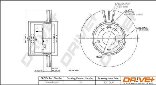 Dr!ve+ DP1010.11.0347 - Brake Disc autospares.lv