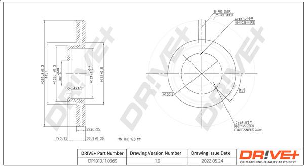 Dr!ve+ DP1010.11.0369 - Brake Disc autospares.lv