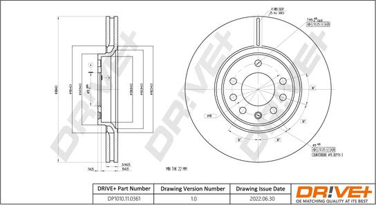 Dr!ve+ DP1010.11.0361 - Brake Disc autospares.lv