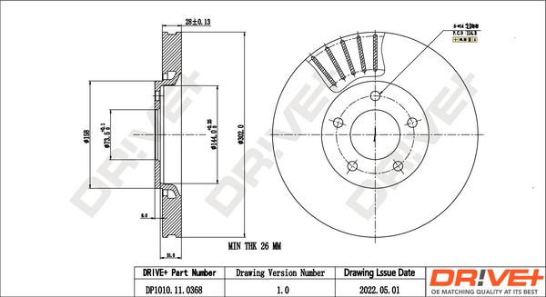 Dr!ve+ DP1010.11.0368 - Brake Disc autospares.lv