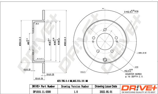 Dr!ve+ DP1010.11.0300 - Brake Disc autospares.lv