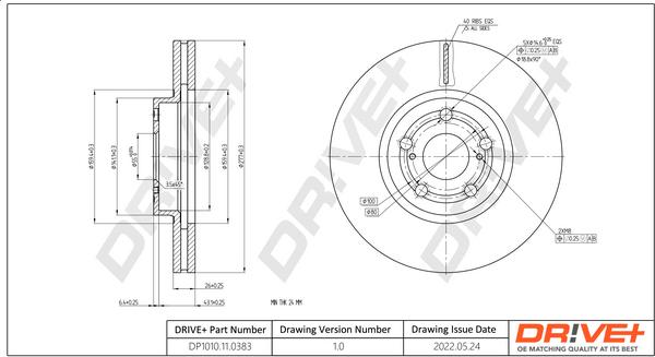 Dr!ve+ DP1010.11.0383 - Brake Disc autospares.lv