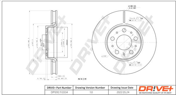 Dr!ve+ DP1010.11.0334 - Brake Disc autospares.lv