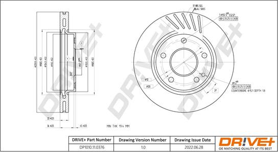 Dr!ve+ DP1010.11.0376 - Brake Disc autospares.lv