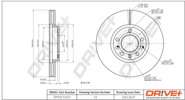 Dr!ve+ DP1010.11.0371 - Brake Disc autospares.lv