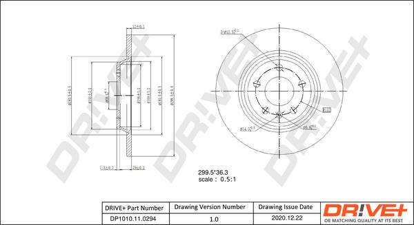 Dr!ve+ DP1010.11.0294 - Brake Disc autospares.lv