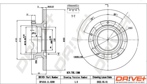 Dr!ve+ DP1010.11.0298 - Brake Disc autospares.lv