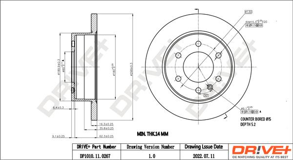 Dr!ve+ DP1010.11.0267 - Brake Disc autospares.lv