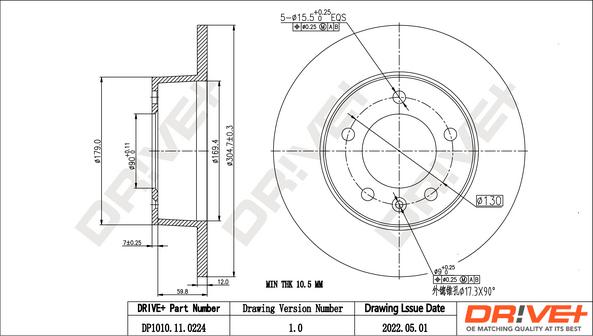 Dr!ve+ DP1010.11.0224 - Brake Disc autospares.lv