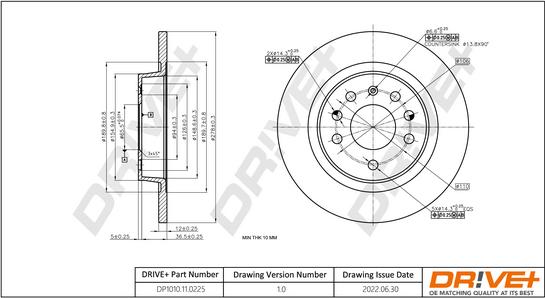 Dr!ve+ DP1010.11.0225 - Brake Disc autospares.lv