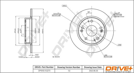 Dr!ve+ DP1010.11.0273 - Brake Disc autospares.lv