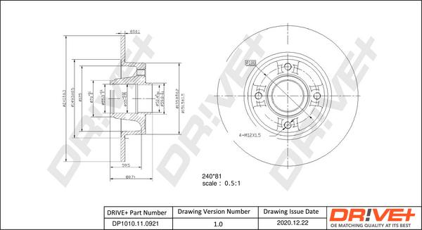 Dr!ve+ DP1010.11.0798 - Brake Disc autospares.lv