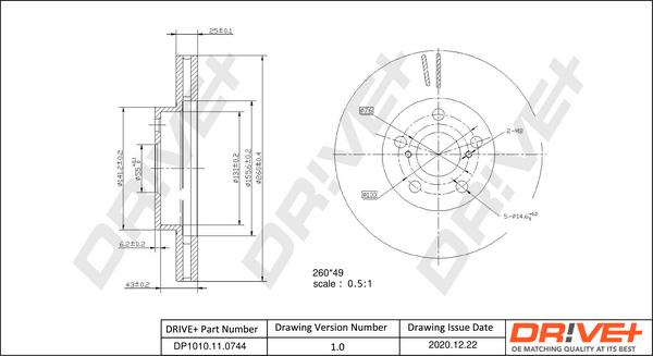 Dr!ve+ DP1010.11.0744 - Brake Disc autospares.lv