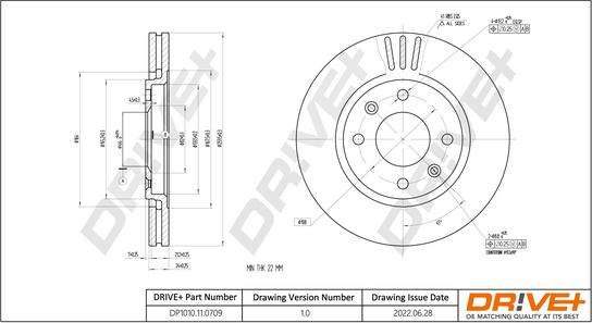 Dr!ve+ DP1010.11.0709 - Brake Disc autospares.lv