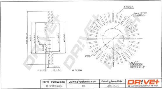 Dr!ve+ DP1010.11.0706 - Brake Disc autospares.lv