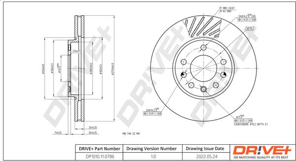 Dr!ve+ DP1010.11.0786 - Brake Disc autospares.lv