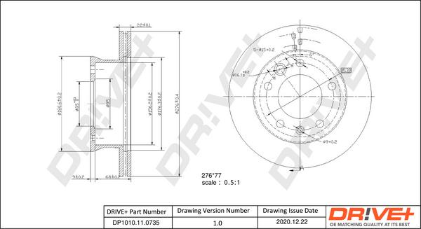 Dr!ve+ DP1010.11.0735 - Brake Disc autospares.lv