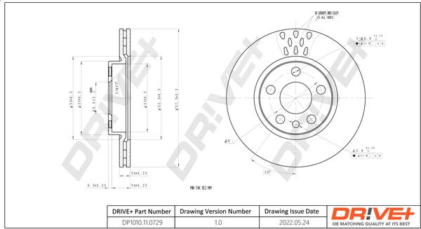 Dr!ve+ DP1010.11.0729 - Brake Disc autospares.lv