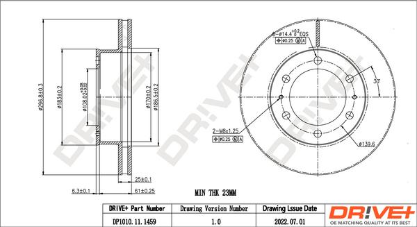 Dr!ve+ DP1010.11.1459 - Brake Disc autospares.lv