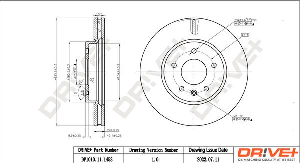 Dr!ve+ DP1010.11.1453 - Brake Disc autospares.lv