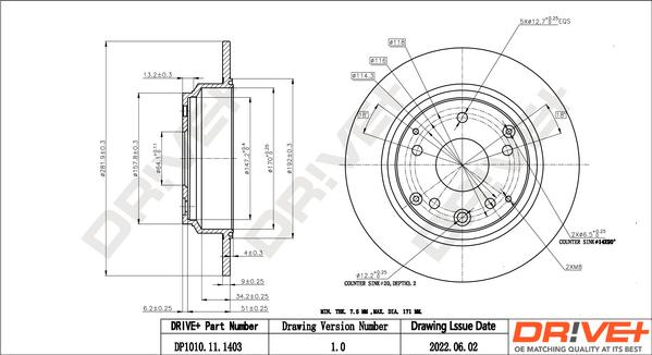 Dr!ve+ DP1010.11.1403 - Brake Disc autospares.lv