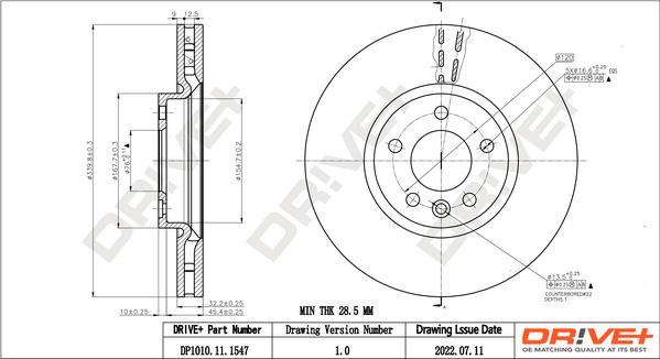 Dr!ve+ DP1010.11.1547 - Brake Disc autospares.lv