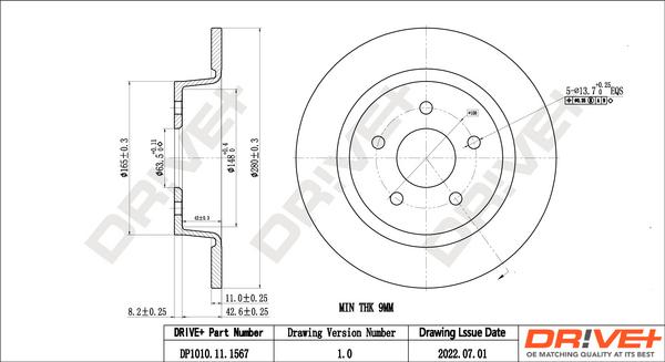 Dr!ve+ DP1010.11.1567 - Brake Disc autospares.lv