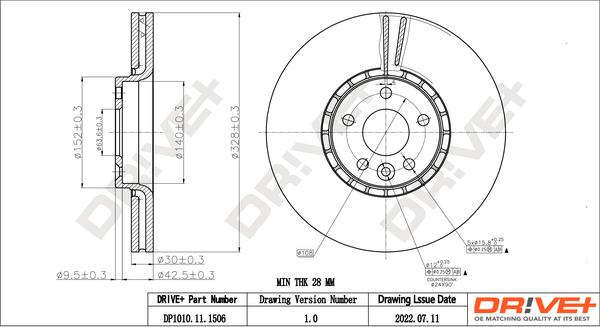 Dr!ve+ DP1010.11.1506 - Brake Disc autospares.lv