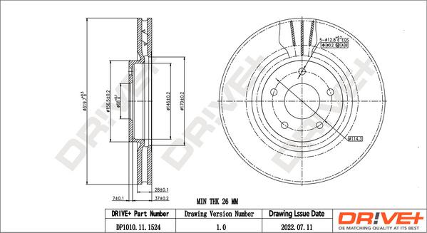 Dr!ve+ DP1010.11.1524 - Brake Disc autospares.lv