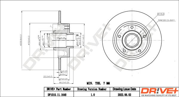 Dr!ve+ DP1010.11.1648 - Brake Disc autospares.lv